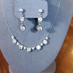 Crystal illusion necklace & earrings
